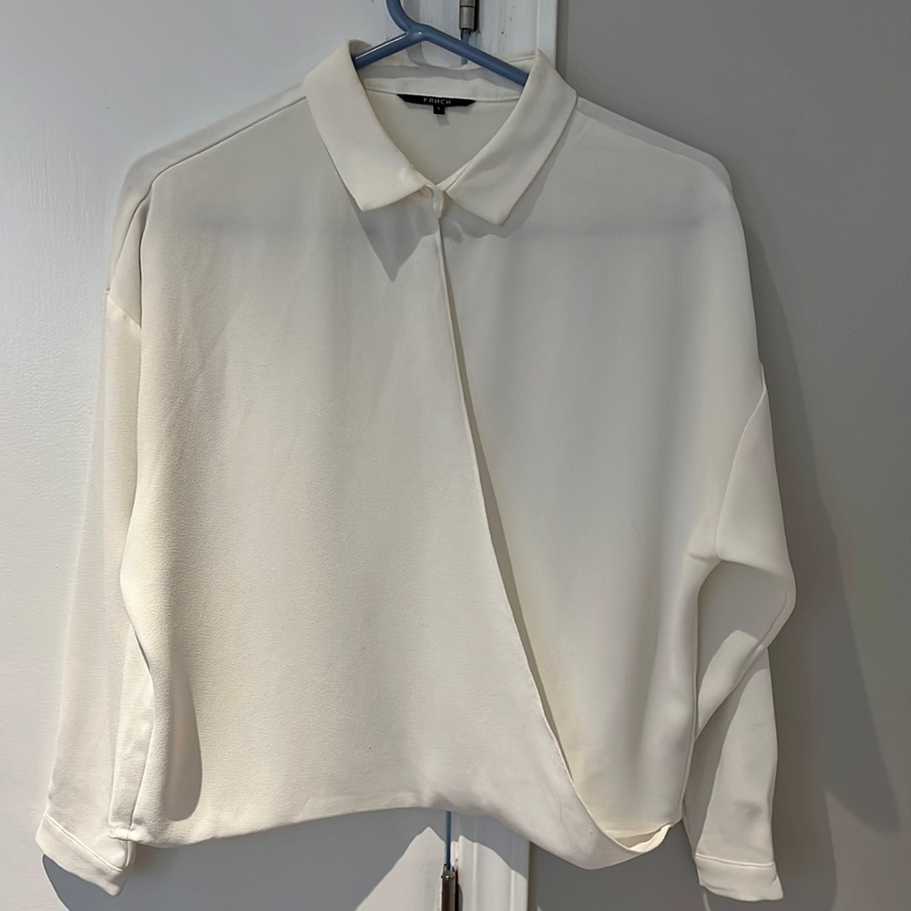 FRNCH white cross collared top